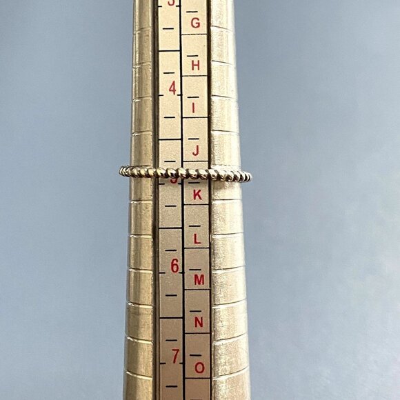 Sterling Silver 925 Minimalist Prong Set Turquoise Twisted Rope Band Ring Sz 5 - Picture 9 of 16